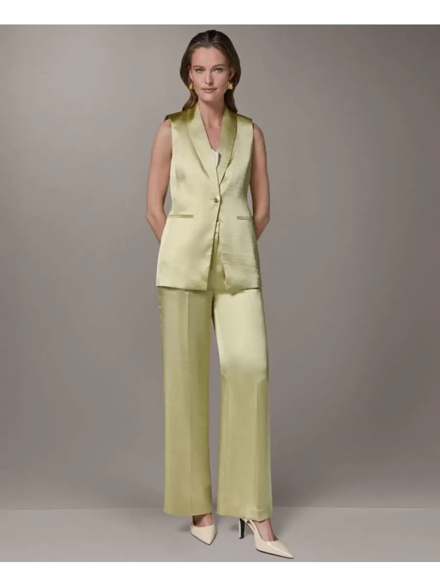 Женский жилет с воротником-стойкой Donna Karan New York — изображение 6 из 8, цитрусовый