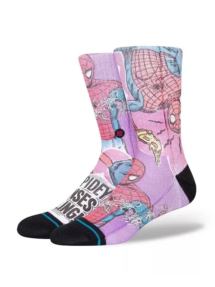 Мужские и женские носки Spider-Man Fresh Tek Crew Stance — фиолетовый