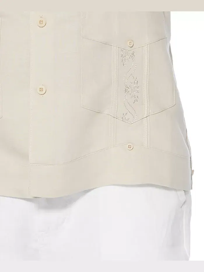 Короткий рукав, вышитая рубашка Guayabera Cubavera — изображение 3 из 3, бежевый