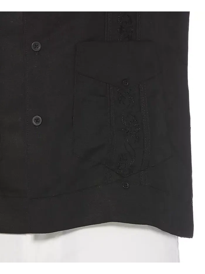 Короткий рукав, вышитая рубашка Guayabera Cubavera — изображение 3 из 4, черный