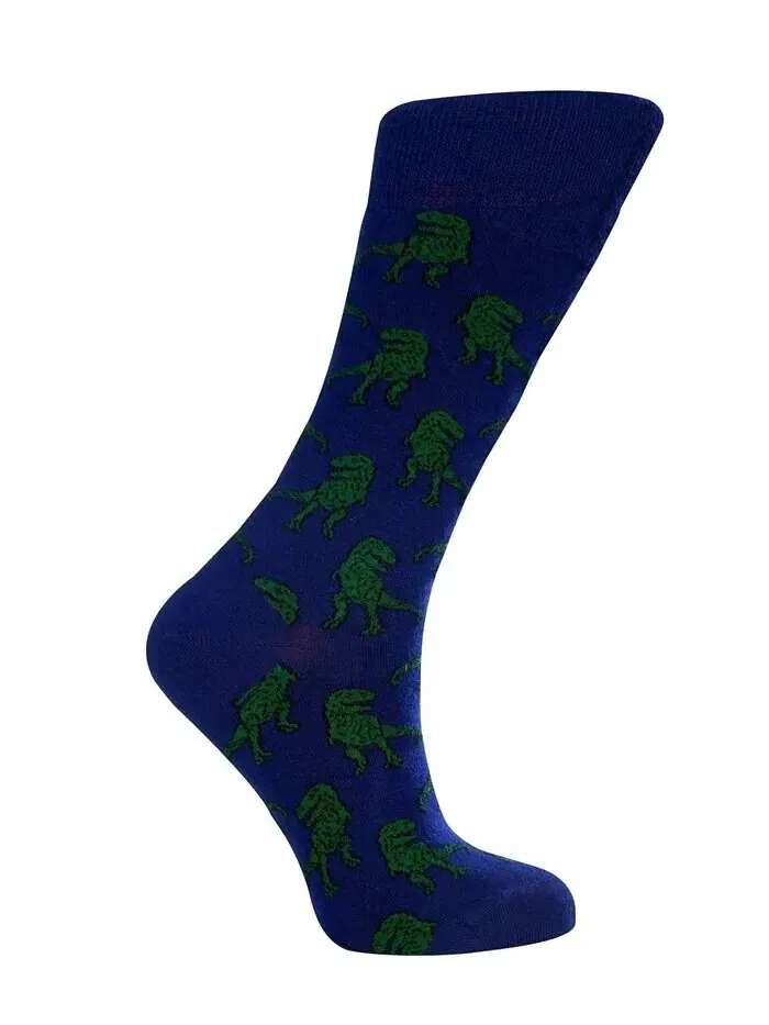 Женские носки T-Rex W-Cotton Novelty Crew с бесшовным дизайном носка, упаковка из 1 шт Love Sock — синий