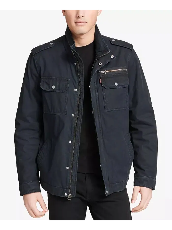 Мужская хлопковая куртка на молнии спереди Levi's