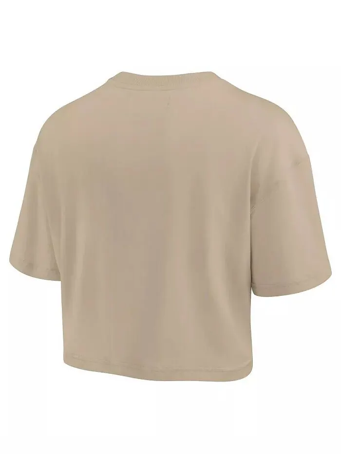 Женская укороченная футболка цвета хаки Milwaukee Bucks Elements Super Soft Boxy Fanatics Signature — изображение 3 из 3
