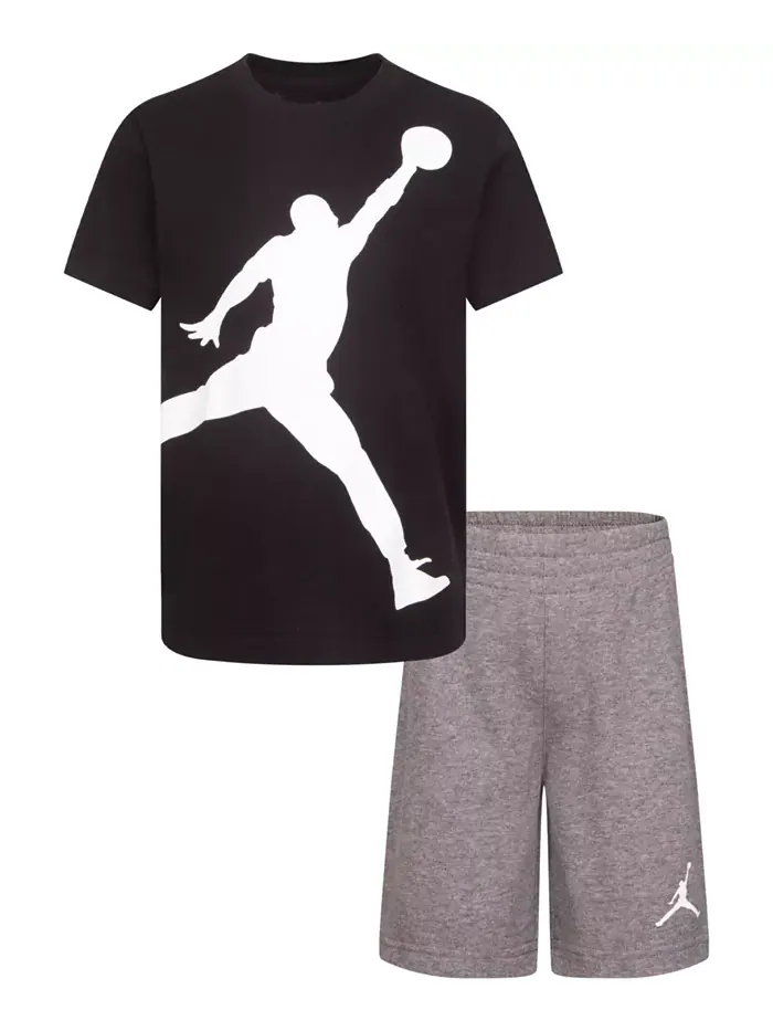 Детский комплект из футболки и шорт Little Boys 2-Piece Jumbo Jumpman Jordan — изображение 11 из 11, серый