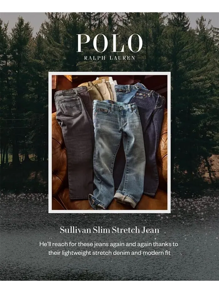 Узкие эластичные джинсы Big Boys Sullivan Polo Ralph Lauren — изображение 6 из 6, черный