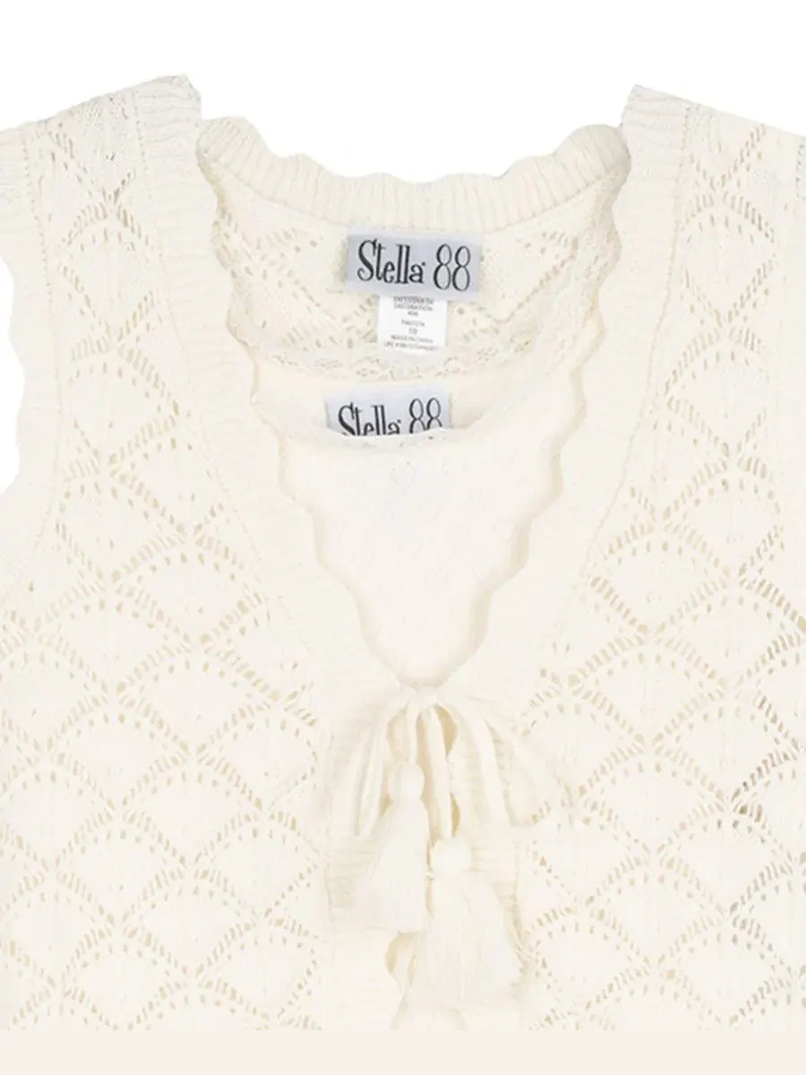 Комплект из топа, жилета и юбки с цветочным принтом Rare Editions Stella 88 — изображение 6 из 7, слоновая кость