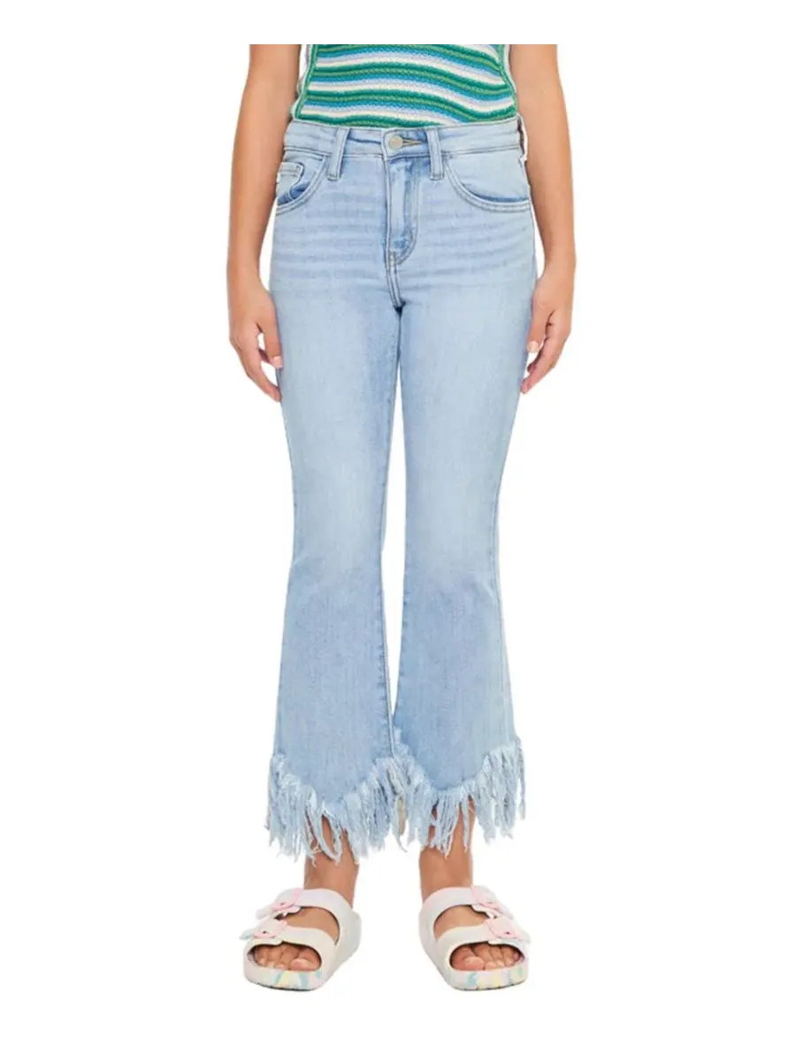 Джинсы клеш с высокой посадкой Beth High Rise Crop Bootcut KanCan