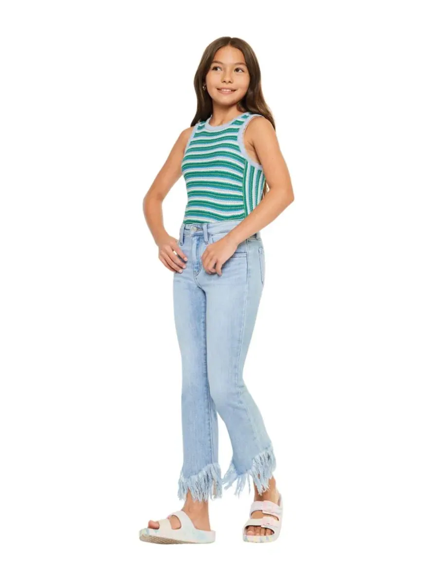 Джинсы клеш с высокой посадкой Beth High Rise Crop Bootcut KanCan — изображение 7 из 7, синий