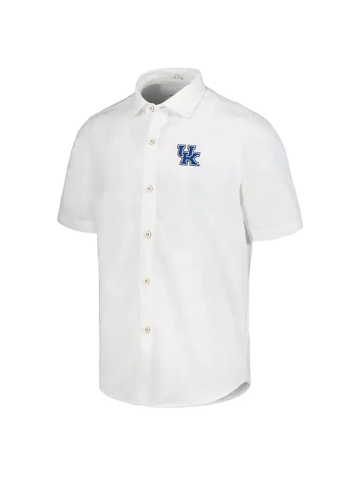 Мужская белая рубашка на пуговицах Kentucky Wildcats Coconut Point Palm Vista IslandZone Camp Tommy — изображение 2 из 3