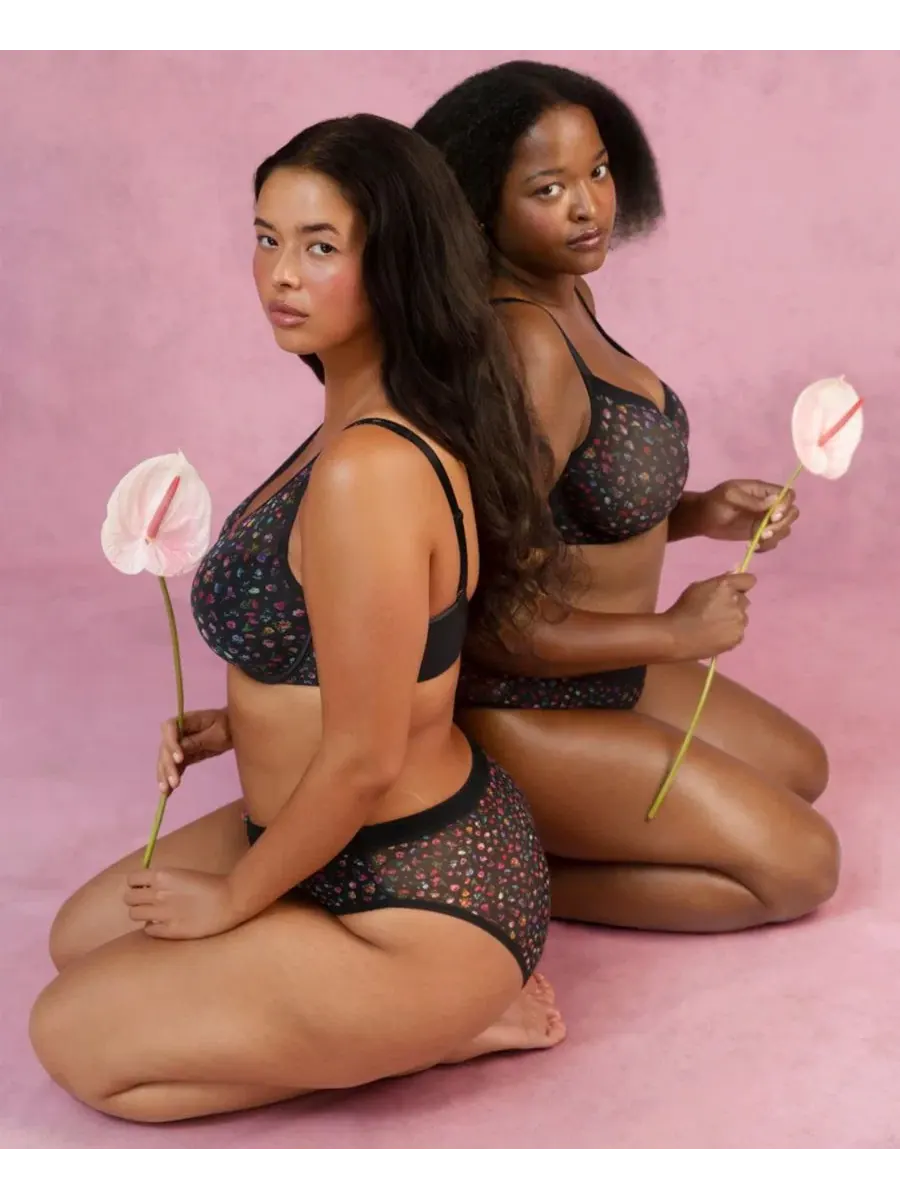 Бюстгальтер с чашками из сетки, без подкладки, на косточках Curvy Couture, Meadow Dream — изображение 5 из 5