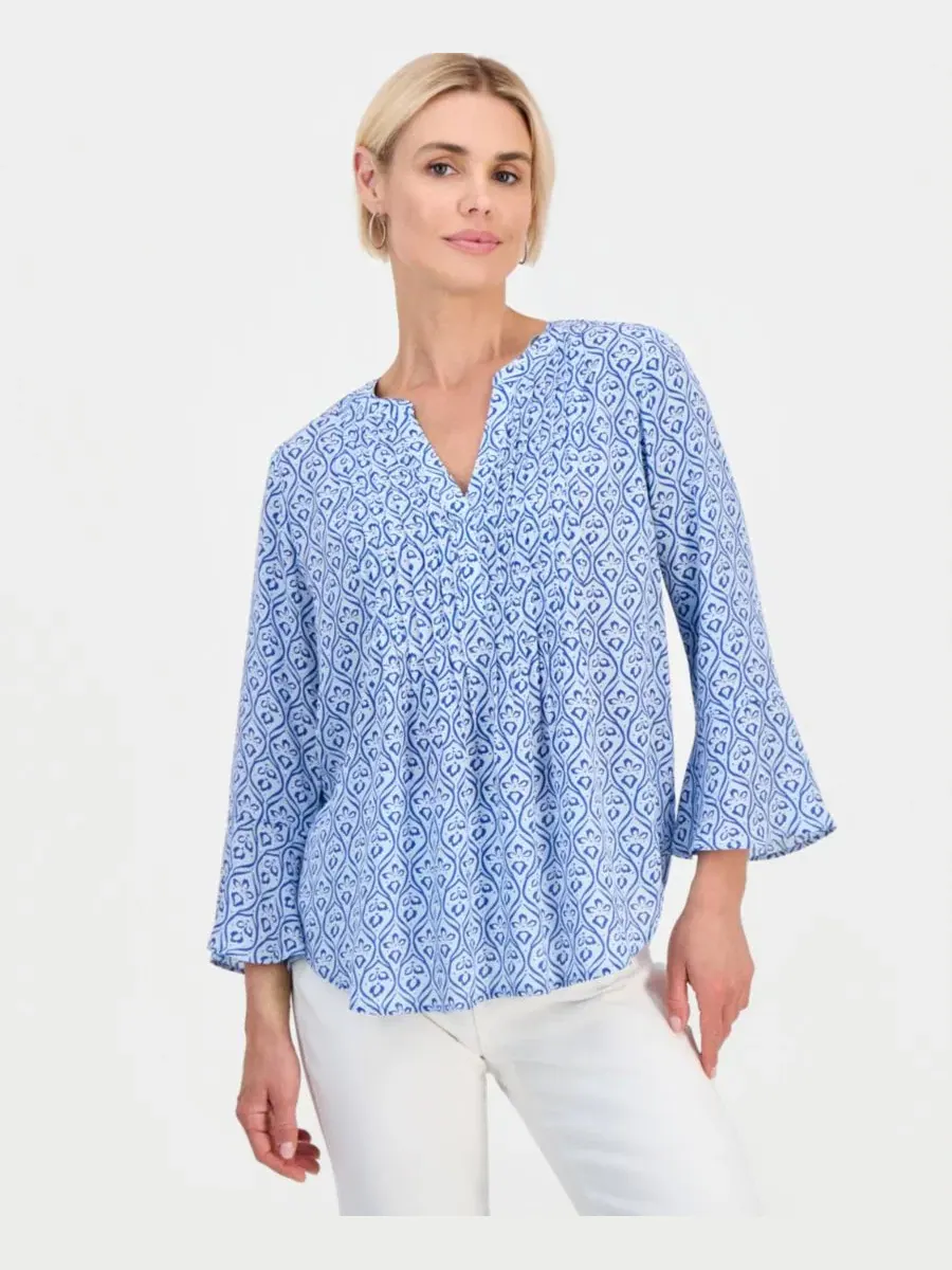 Блуза с принтом и колокольчиковыми рукавами Style & Co