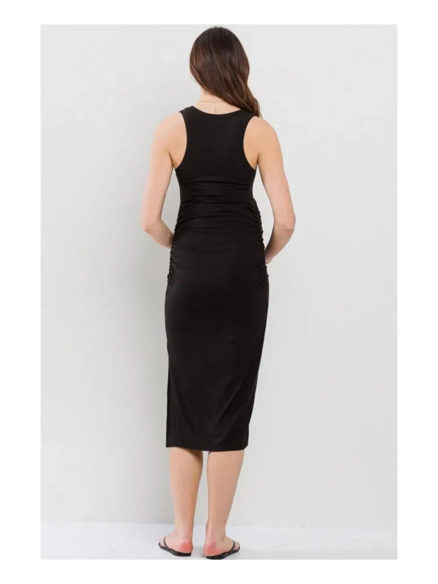Платье для беременных без рукавов с боковым разрезом, модель Maternity Ribbed Side Slit Sleeveless — изображение 4 из 4
