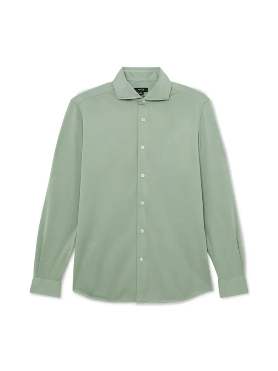 Мужская рубашка Davaro Regular Fit из стрейч-модала, с отложным воротником REISS — изображение 3 из 5, зеленый
