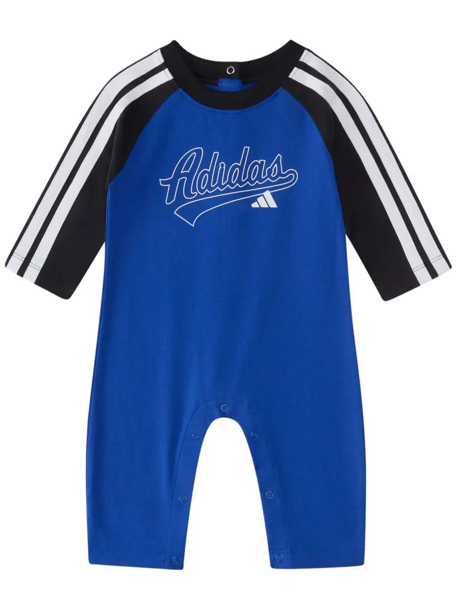 Детский комбинезон-слип с длинным рукавом, с принтом, Classic Raglan adidas — изображение 1 из 3, яркий синий