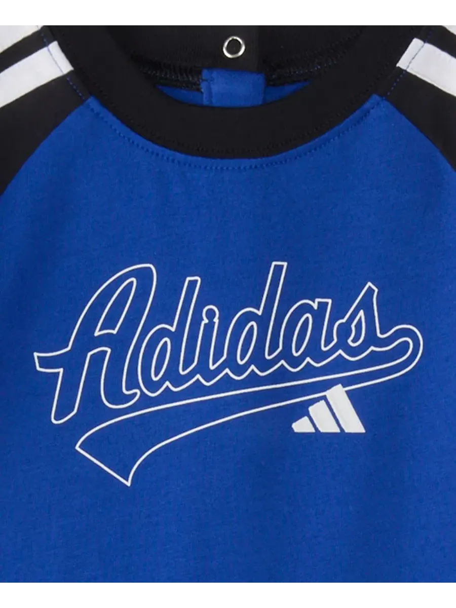 Детский комбинезон-слип с длинным рукавом, с принтом, Classic Raglan adidas — изображение 3 из 3, яркий синий