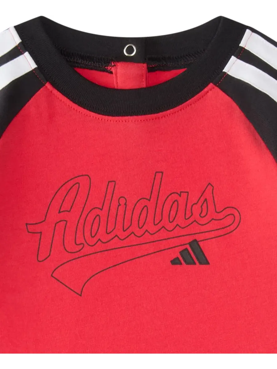 Комбинезон-слип с длинным рукавом реглан Classic Raglan adidas — изображение 3 из 3, яркий красный