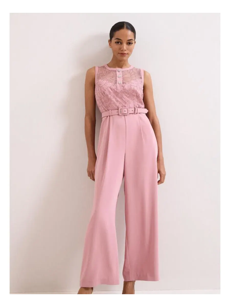Комбинезон с кружевным лифом и поясом Ivanna Lace Bodice Belted Phase Eight
