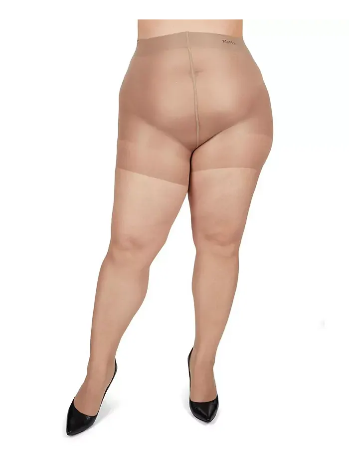 Колготки большого размера Curvy Sheer с шелковистым верхом MM-2210 MeMoi — изображение 2 из 3, нудовый
