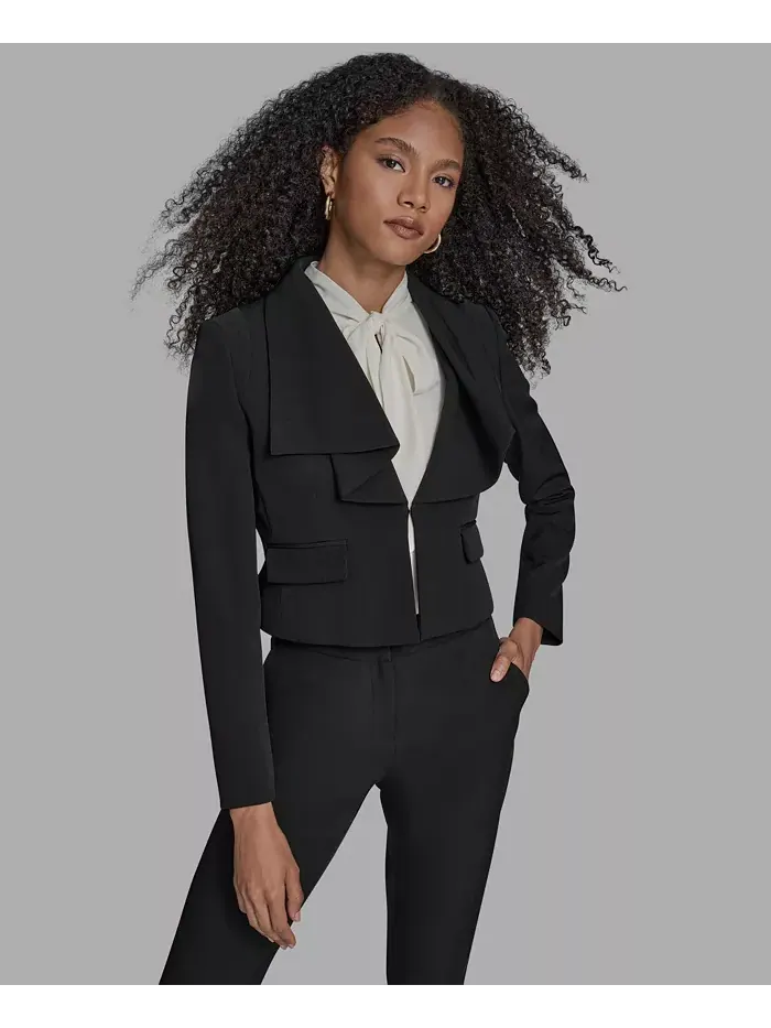 Женская куртка с воротником и длинным рукавом BCBG — изображение 2 из 5, черный