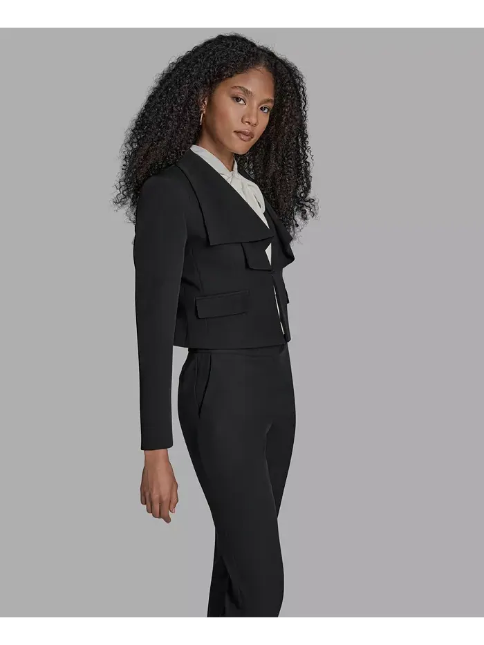 Женская куртка с воротником и длинным рукавом BCBG — изображение 3 из 5, черный
