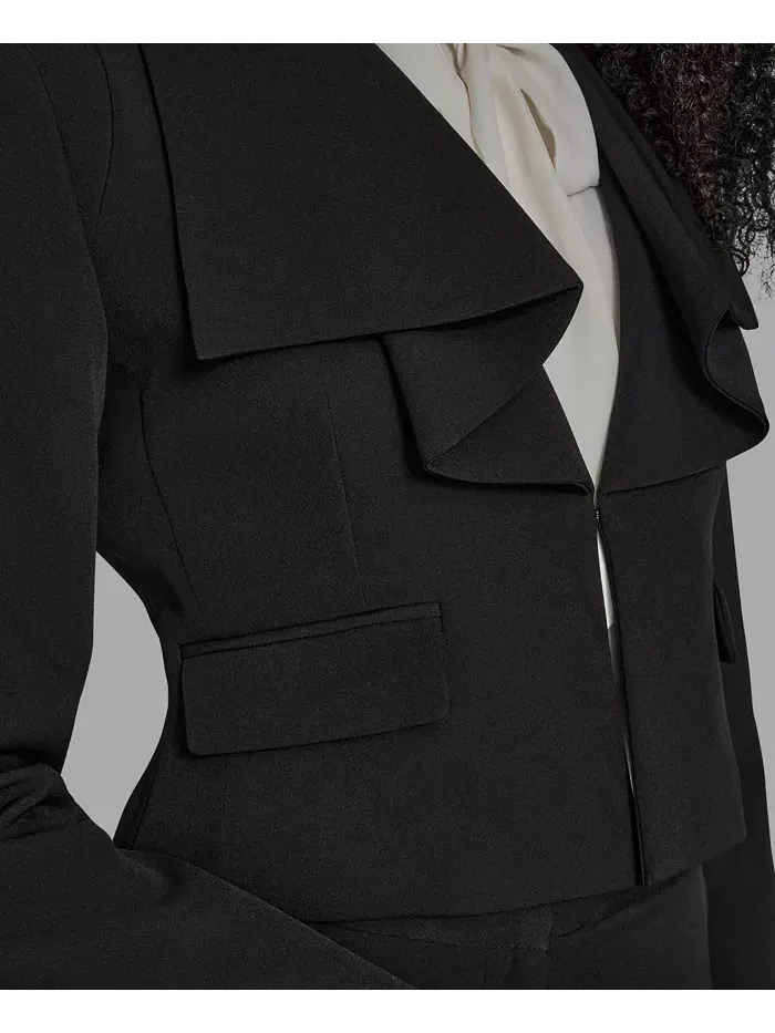 Женская куртка с воротником и длинным рукавом BCBG — изображение 5 из 5, черный