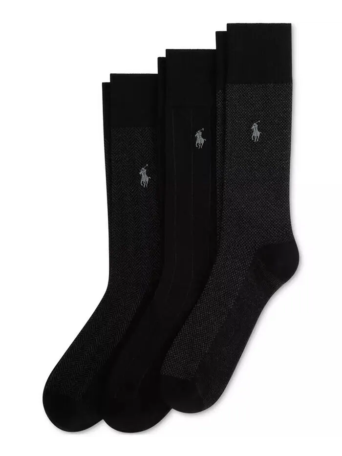 Мужские 3-комп. Классические мужские классические носки с рисунком Polo Ralph Lauren