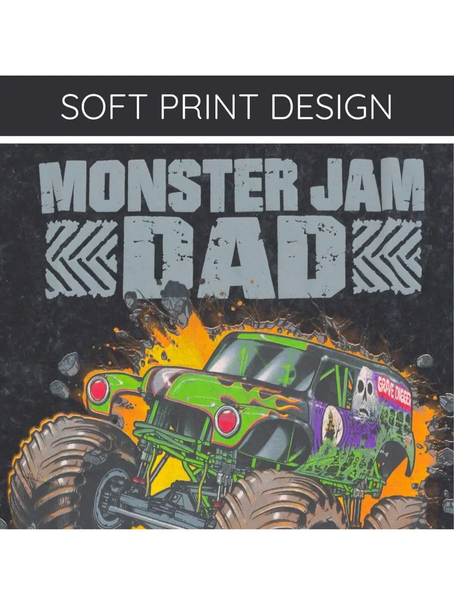 Детская футболка в винтажном стиле для всей семьи Monster Jam, Black, mens — изображение 3 из 6, черный