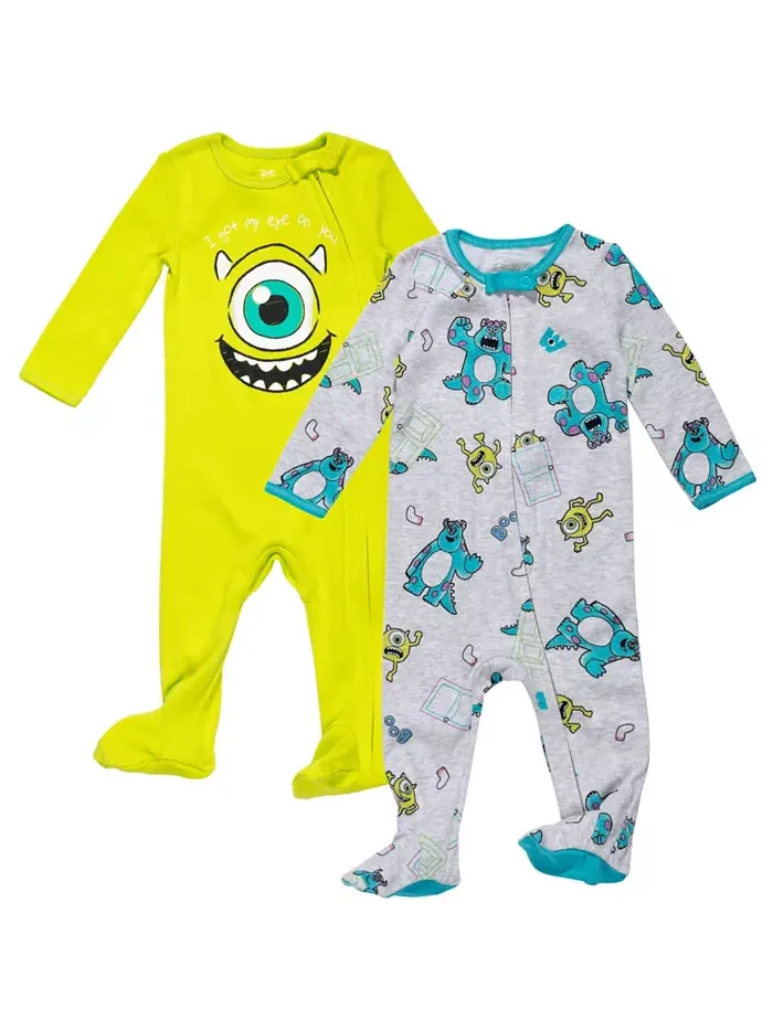 Детские комбинезоны для сна Disney Baby Boys 2 шт. — Винни Пух, Король Лев, Pixar Toy Story (для — зеленый