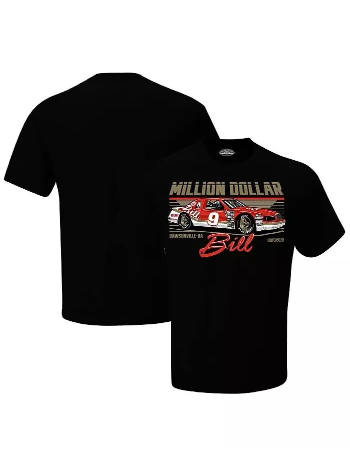Мужская черная футболка Bill Elliott Billion Dollar Bill Checkered Flag Sports — черный