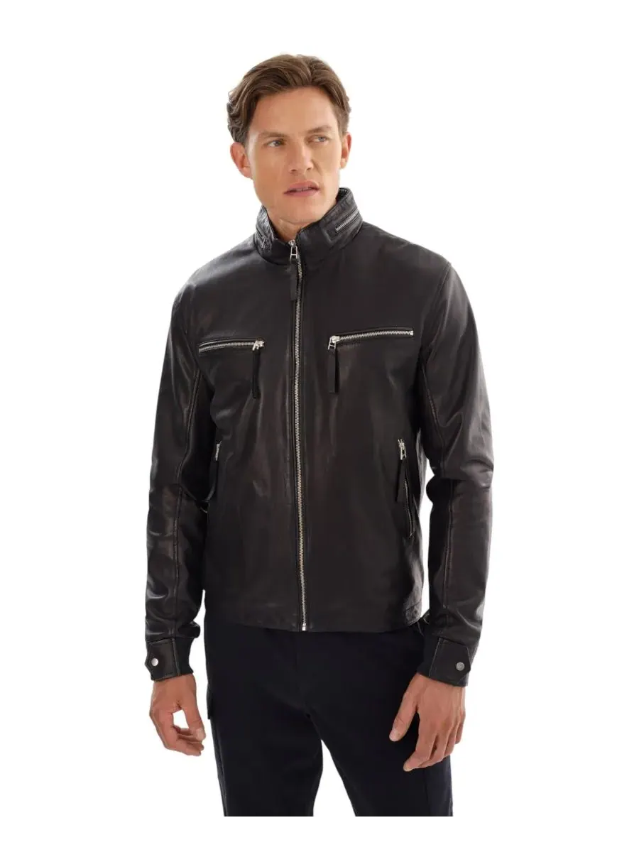 Мужская кожаная куртка-бомбер CALTON Regency Leathers — черный