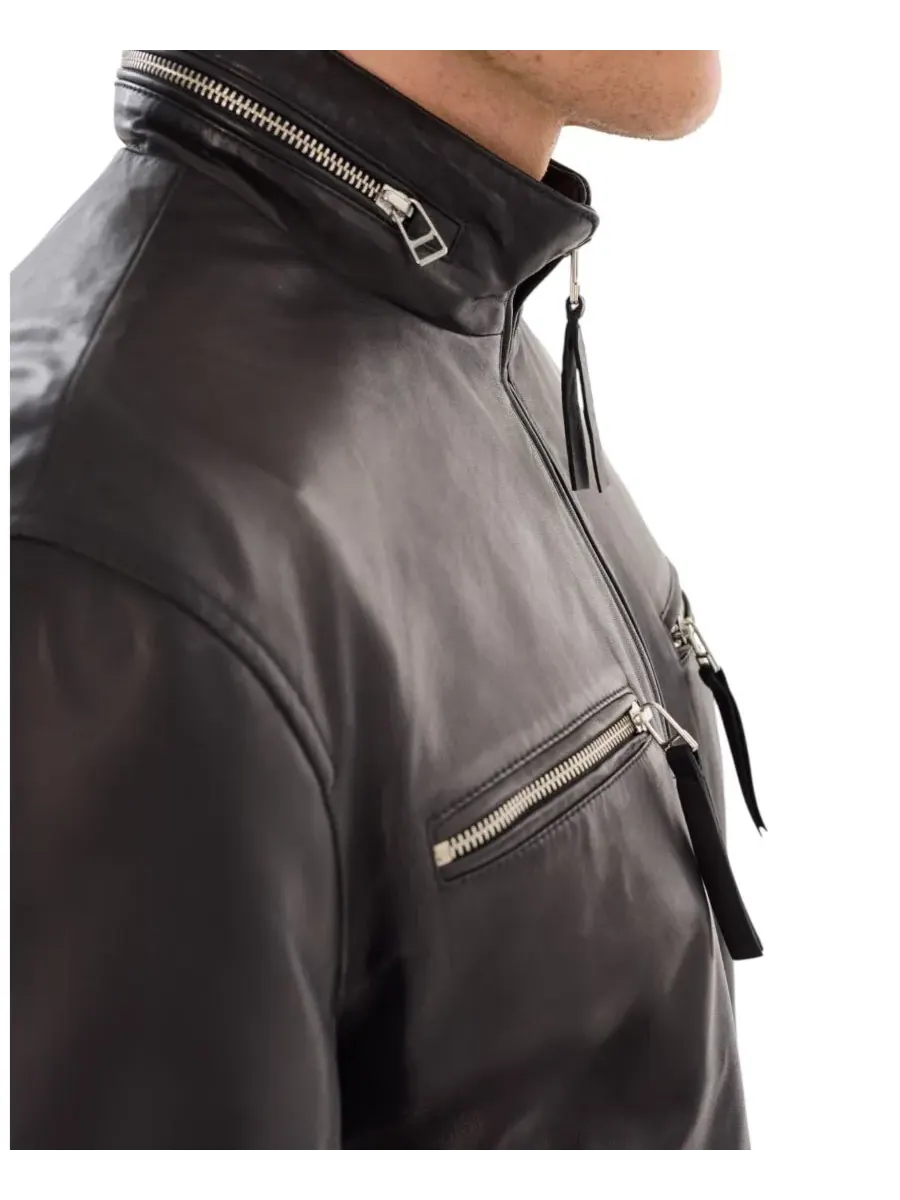 Мужская кожаная куртка-бомбер CALTON Regency Leathers — изображение 4 из 5, черный