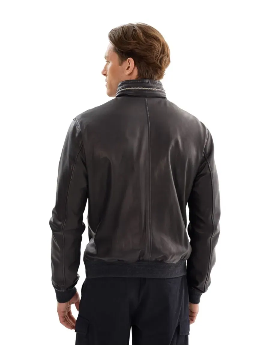 Мужская кожаная куртка-бомбер CALTON Regency Leathers — изображение 5 из 5, черный