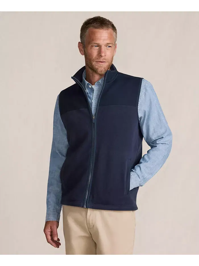 Большой и высокий жилет Anyweather RainDefense Fleece Lands' End — изображение 1 из 1, синий