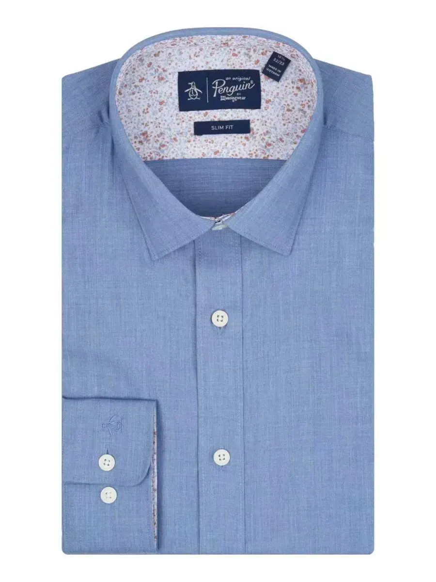 Мужская рубашка Melange Slim-Fit Original Penguin — синий