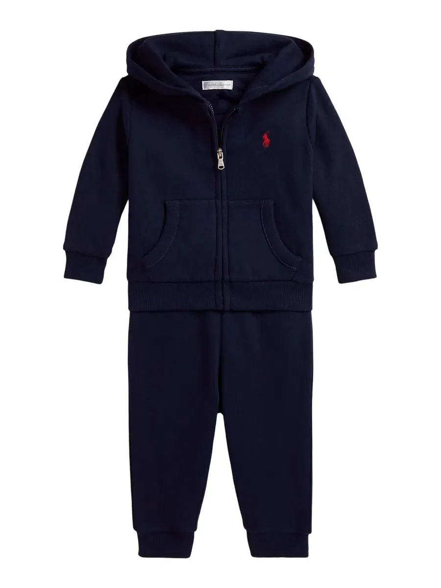 Комплект из худи и брюк с флисовой подкладкой Polo Ralph Lauren — изображение 1 из 3, темно-синий