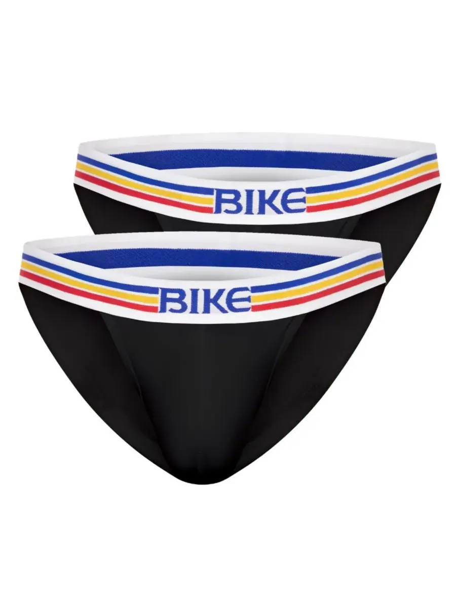 Мужские трусы-джоки из эластичного хлопка (2 шт. в упаковке) BIKE Athletic — изображение 2 из 3, черный
