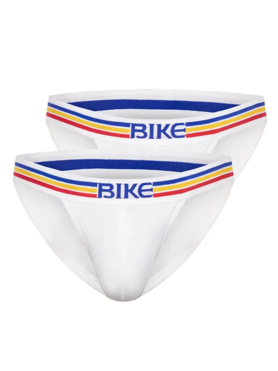 Мужские трусы-джоки из эластичного хлопка (2 шт. в упаковке) BIKE Athletic — изображение 2 из 3, белый