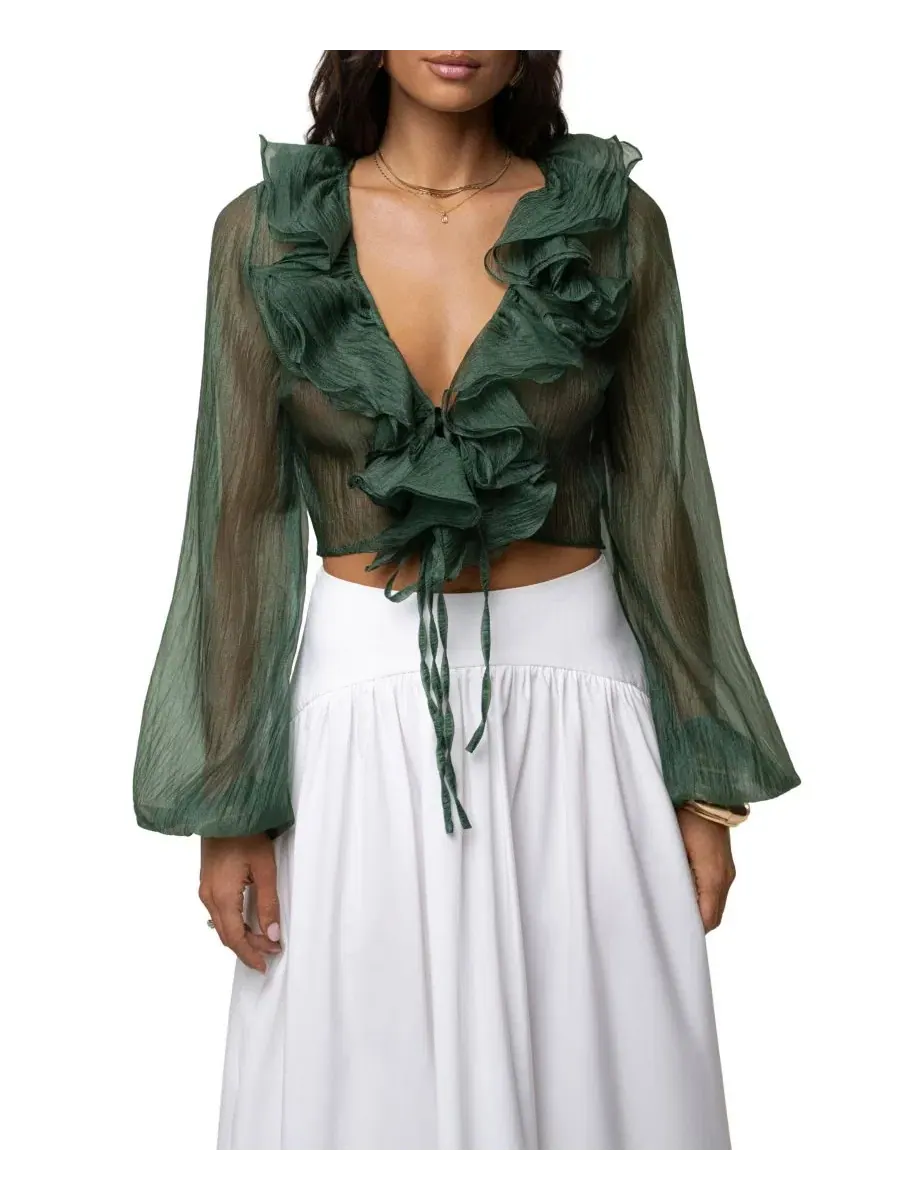 Блуза с рюшами Delilah Ruffled Top JLUXLABEL