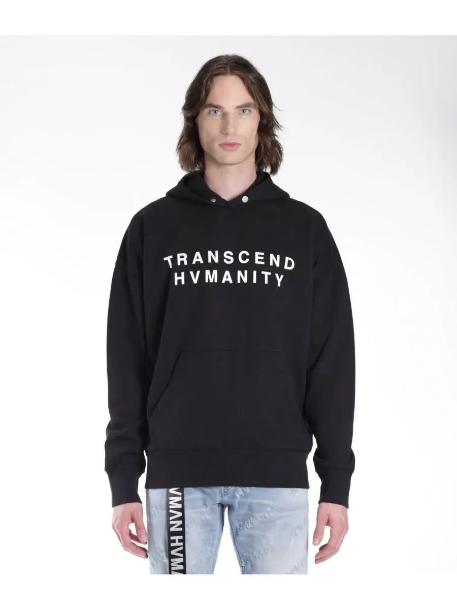 Худи из футера с принтом Transcend Humanity Hvman Chosen To Prevail x Cult — черный