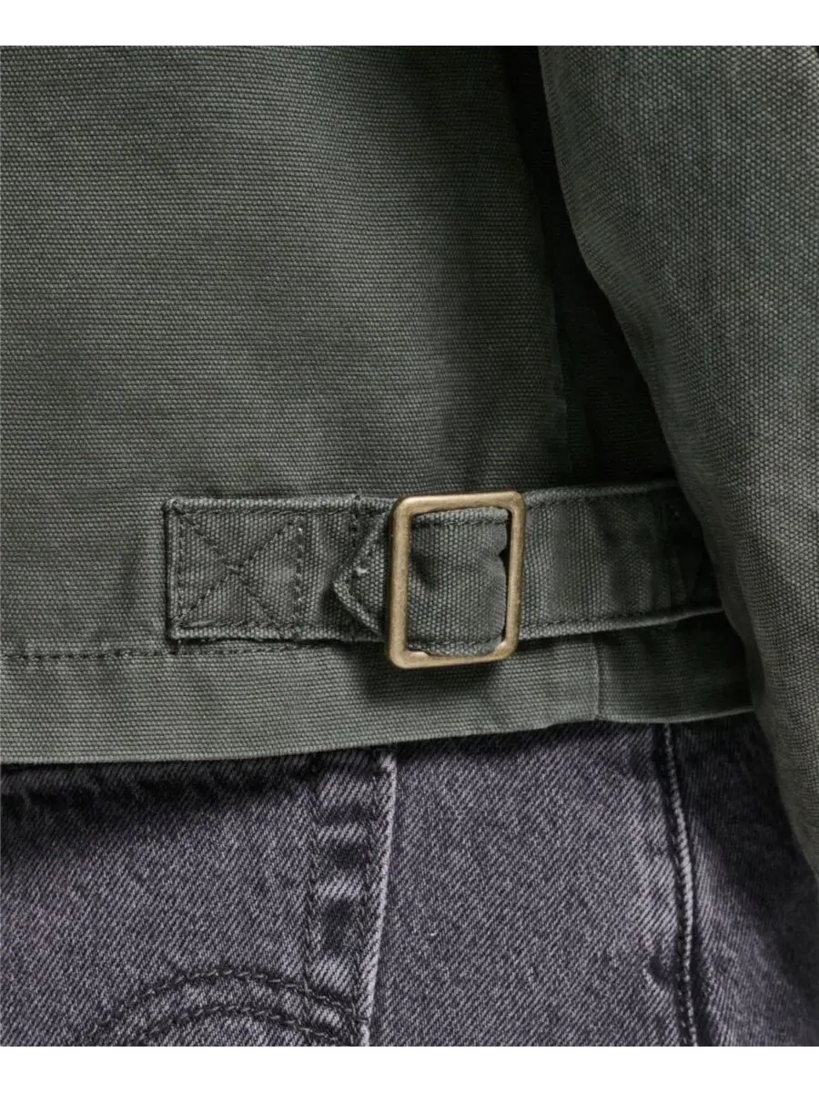 Женская куртка-бомбер из хлопка с воротником из вельвета Levi's — изображение 8 из 8, оливковый