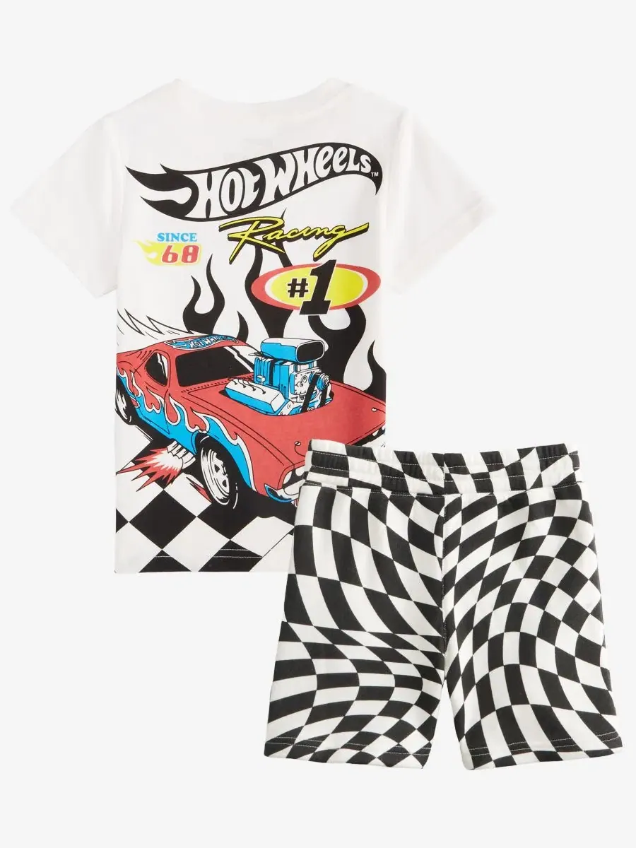Комплект футболки и шорт для мальчика, с принтом Hot Wheels Epic Threads — изображение 2 из 3, белый