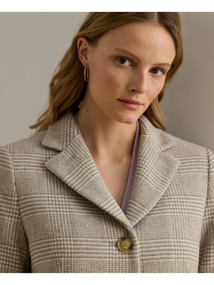 Пальто двубортное шерстяное Walker Lauren Ralph Lauren — изображение 3 из 5, кремовый