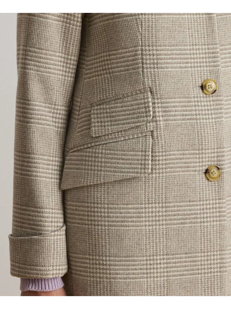 Пальто двубортное шерстяное Walker Lauren Ralph Lauren — изображение 4 из 5, кремовый