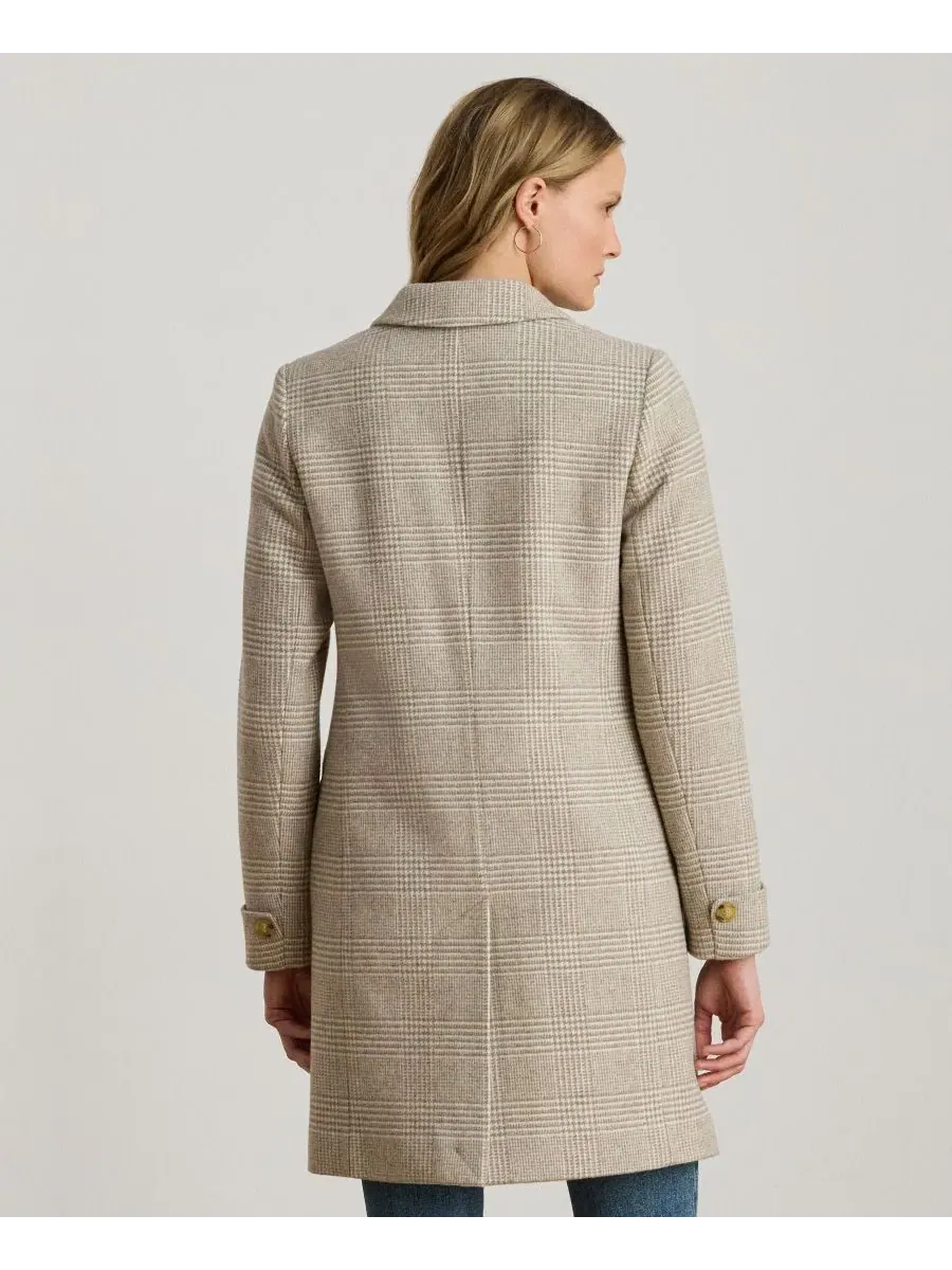 Пальто двубортное шерстяное Walker Lauren Ralph Lauren — изображение 5 из 5, кремовый