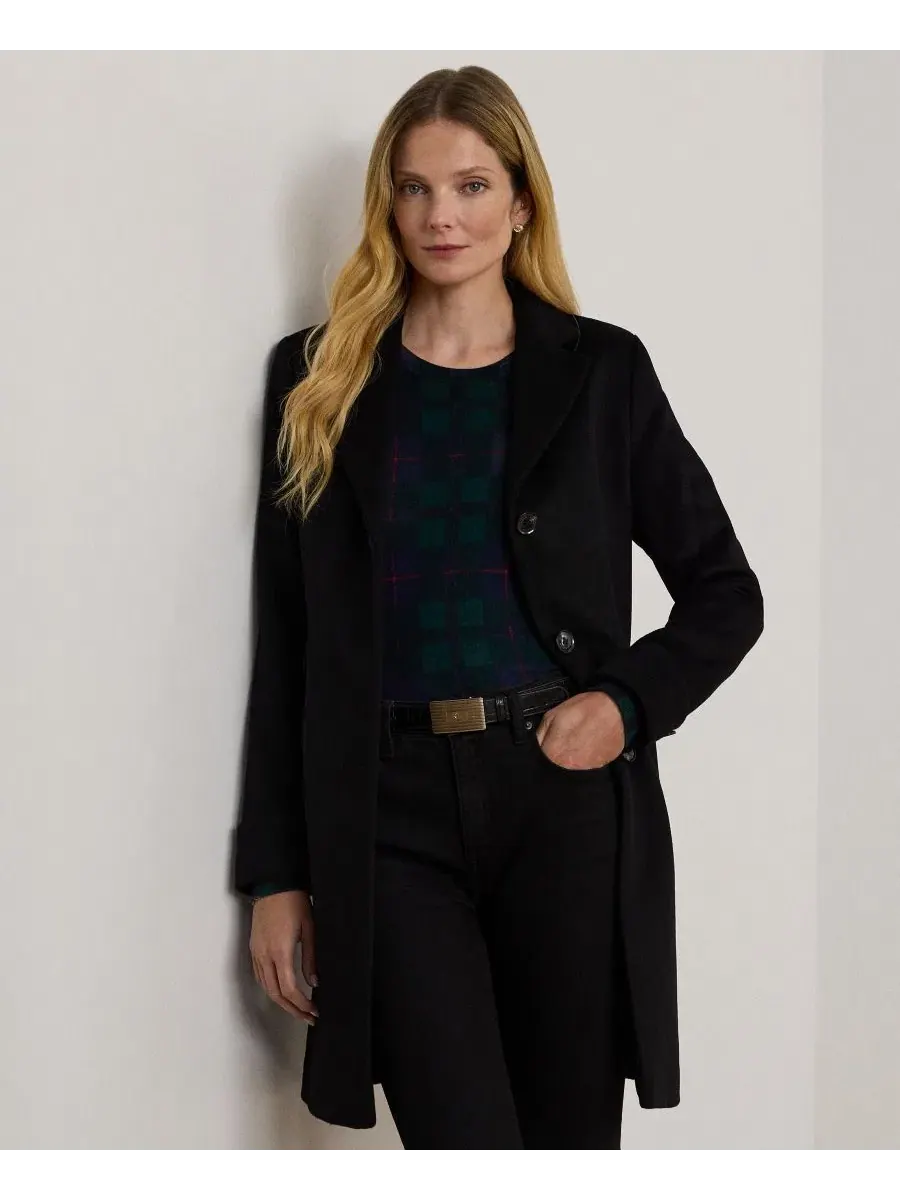 Пальто из шерстяной смеси, однобортное, с воротником Lauren Ralph Lauren