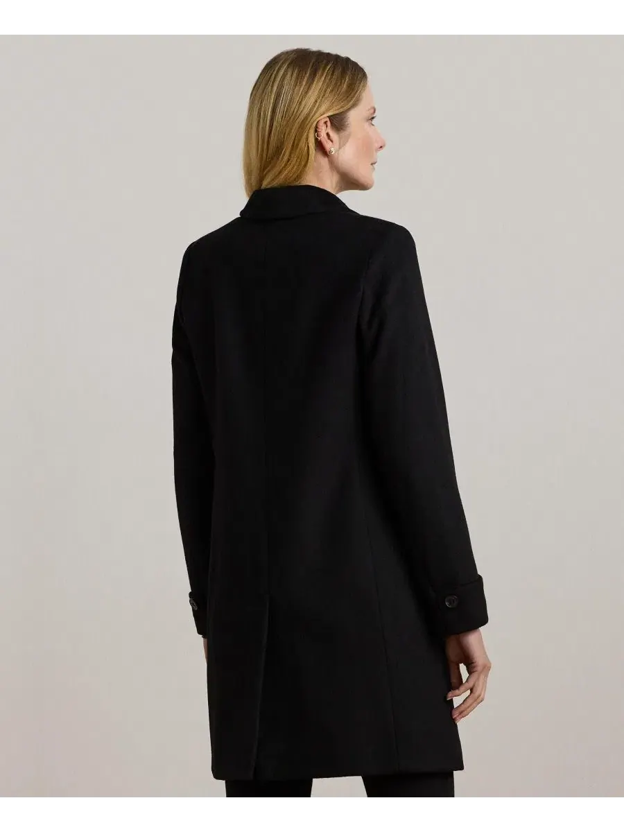 Пальто из шерстяной смеси, однобортное, с воротником Lauren Ralph Lauren — изображение 5 из 6, черный