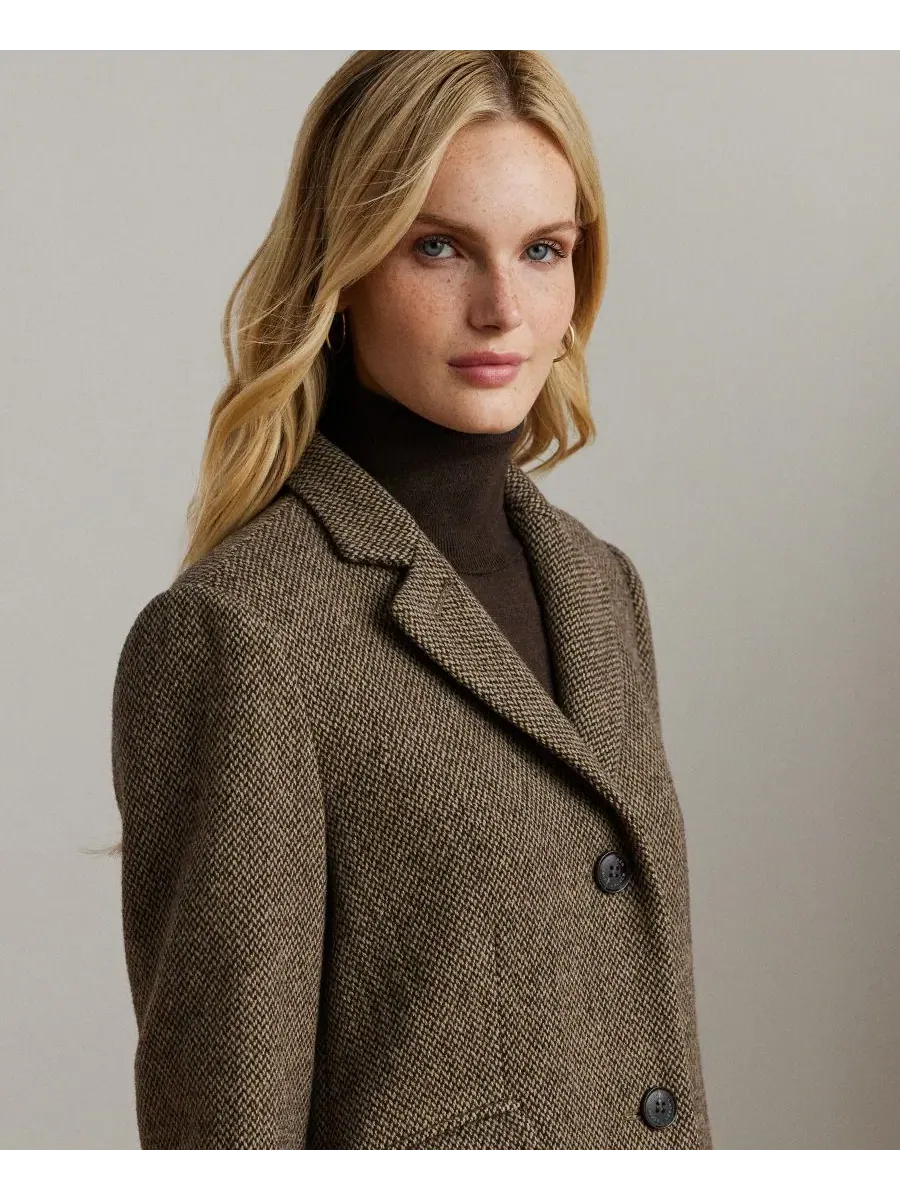 Пальто-рифер из шерстяной смеси Walker Lauren Ralph Lauren — изображение 3 из 5, коричневый