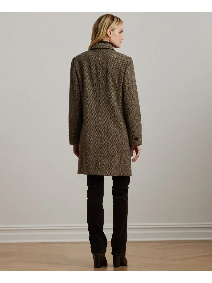 Пальто-рифер из шерстяной смеси Walker Lauren Ralph Lauren — изображение 5 из 5, коричневый