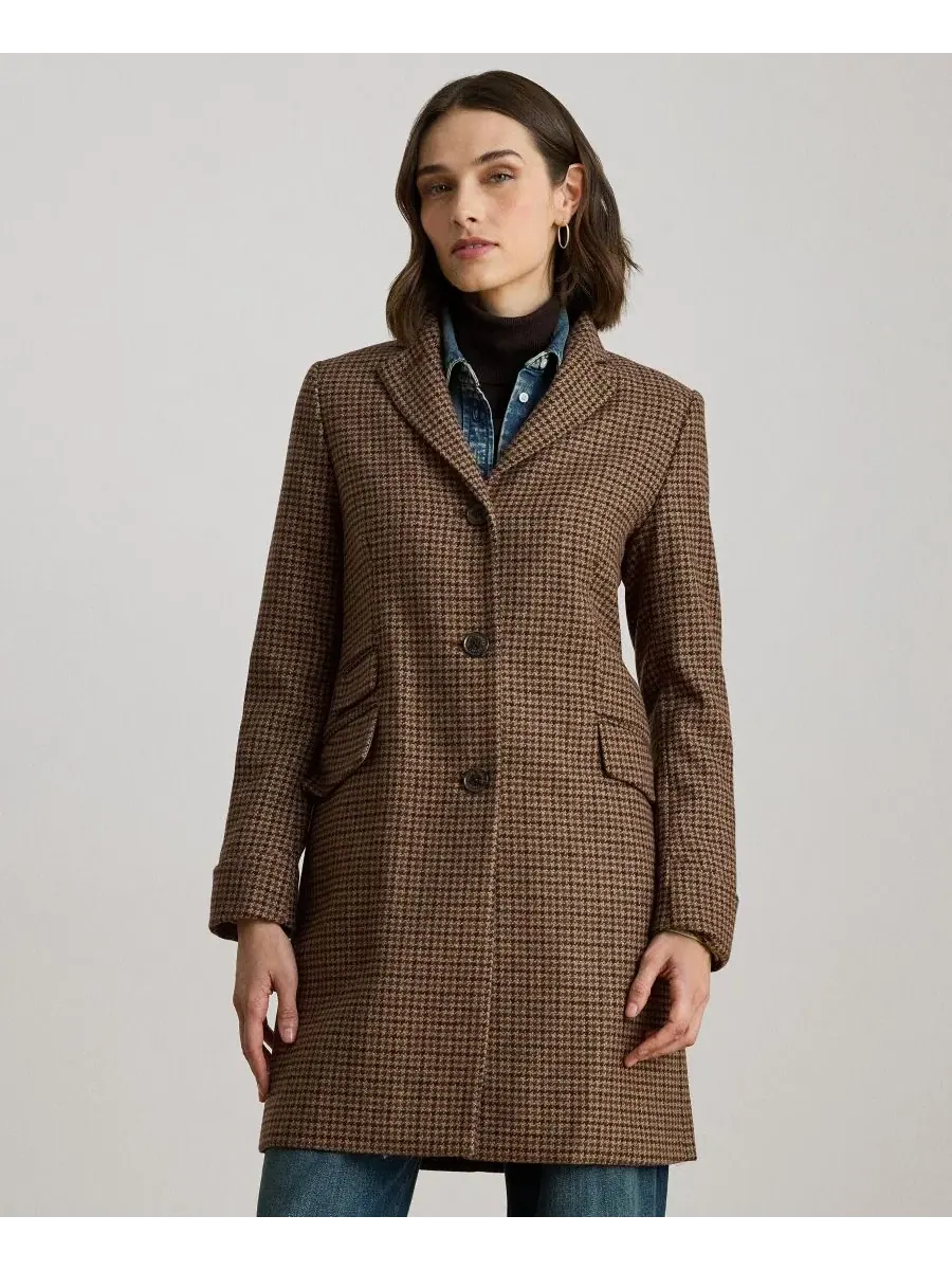 Пальто-редингот из шерстяной смеси Walker Lauren Ralph Lauren, Legacy Check
