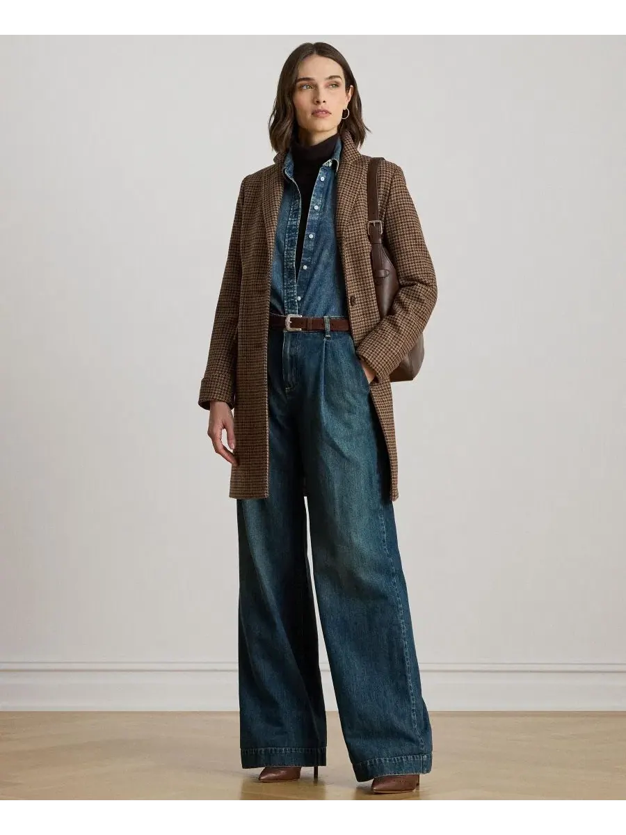 Пальто-редингот из шерстяной смеси Walker Lauren Ralph Lauren, Legacy Check — изображение 2 из 5